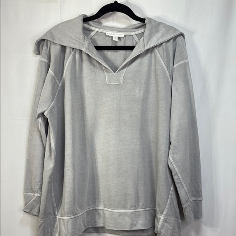 🔒 J. Jill Gray Boxy Sailor Collar Sweatshirt